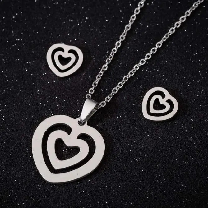 Stainless Steel Love Heart Necklaces