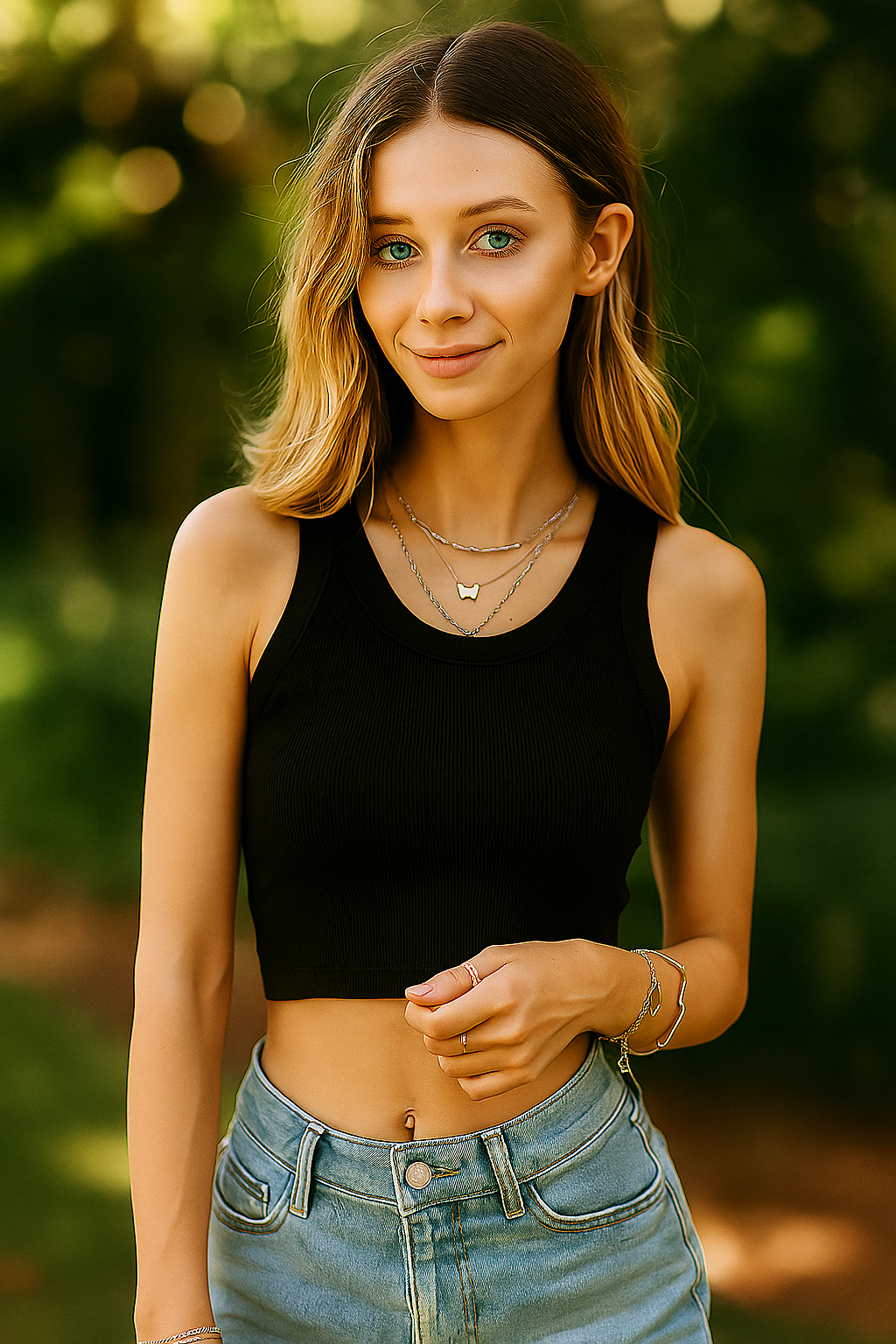Round Neck Sleeveless Top With Bra