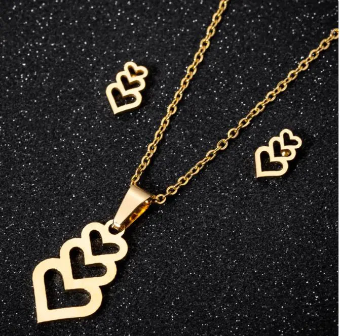 Stainless Steel Love Heart Necklaces