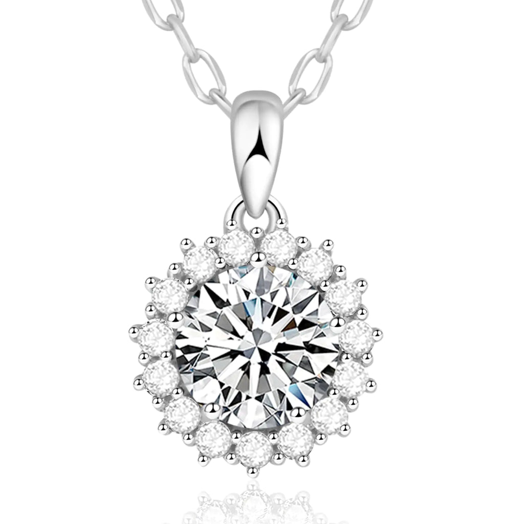 925 Sterling Silver Birthstone Necklace Cubic Zirconia