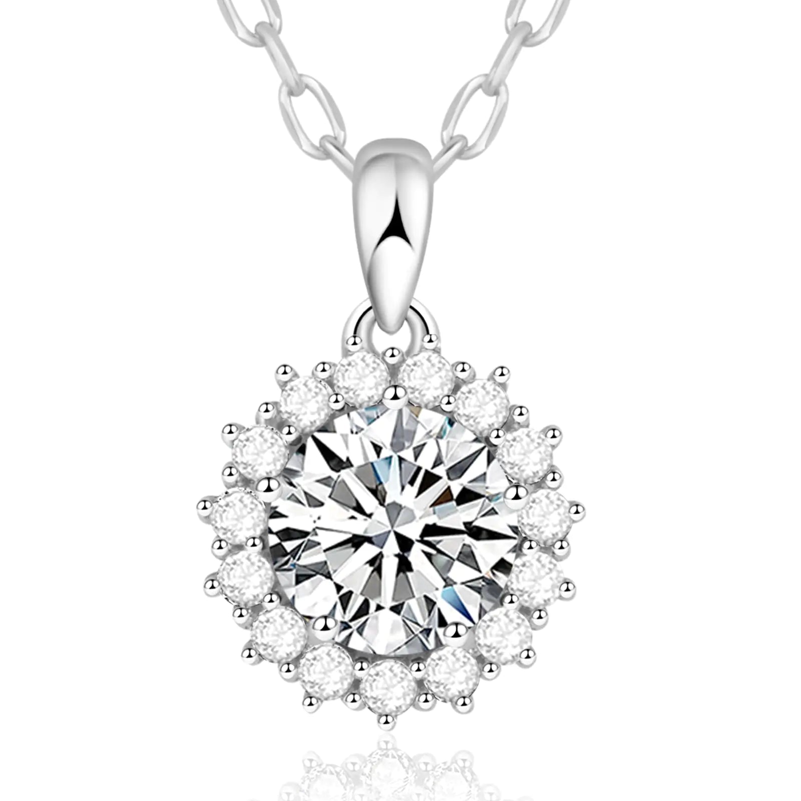925 Sterling Silver Birthstone Necklace Cubic Zirconia
