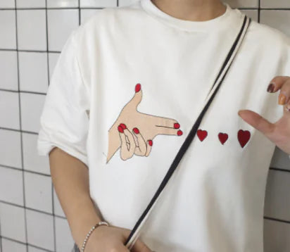 Embroidered Heart shot Tee