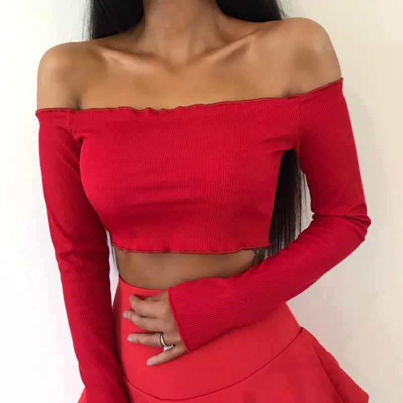 Elegant One-Shoulder Crop Top