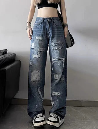 Patched Ripped Jeans