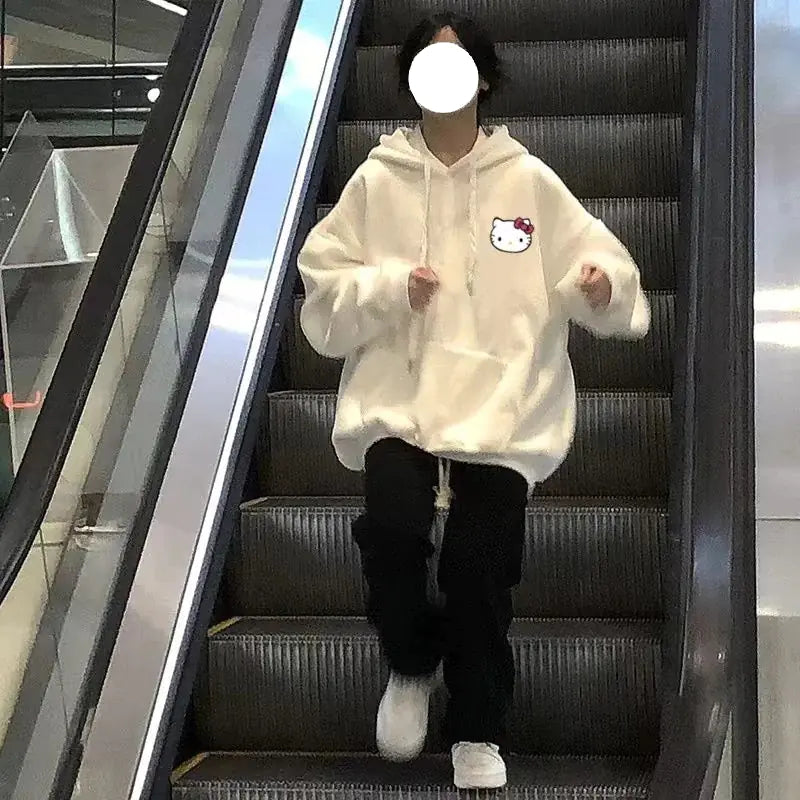 Y2K Cute Hoodie With Kitty Cat Print