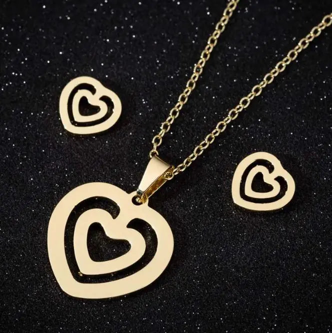 Stainless Steel Love Heart Necklaces