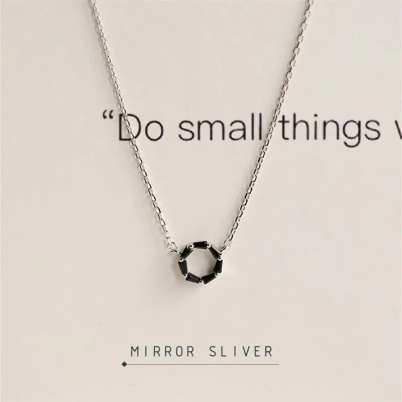 Mini Short Necklaces with Black Zirconia