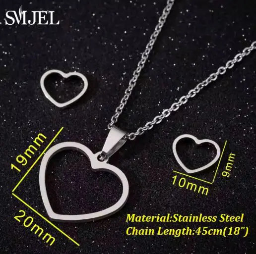 Stainless Steel Love Heart Necklaces