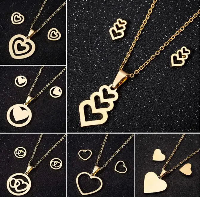 Stainless Steel Love Heart Necklaces