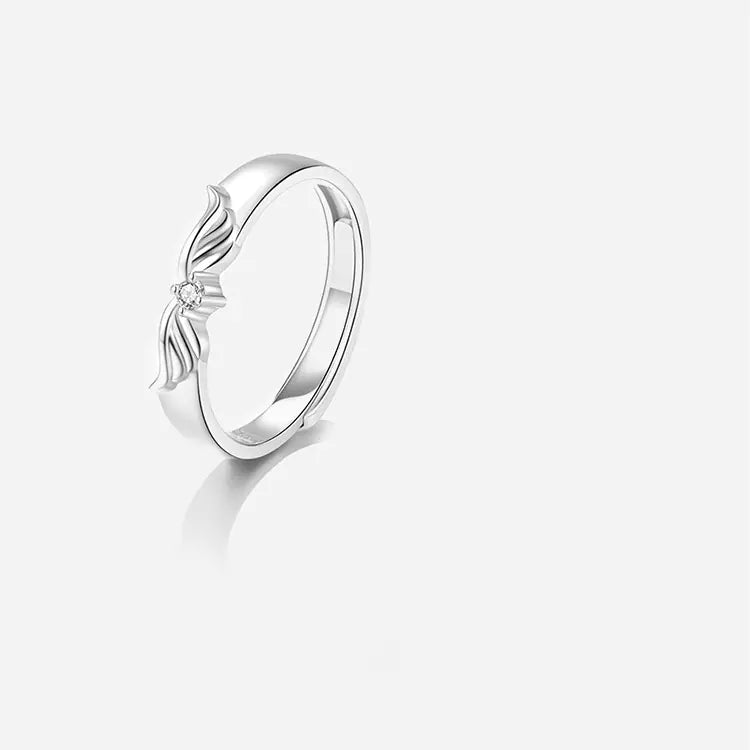 Sterling Silver Angel Wings Couple Rings