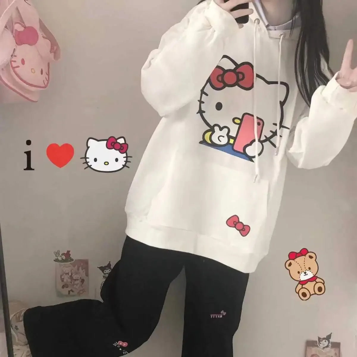 Kitty Cat Long-Sleeved Hoodie