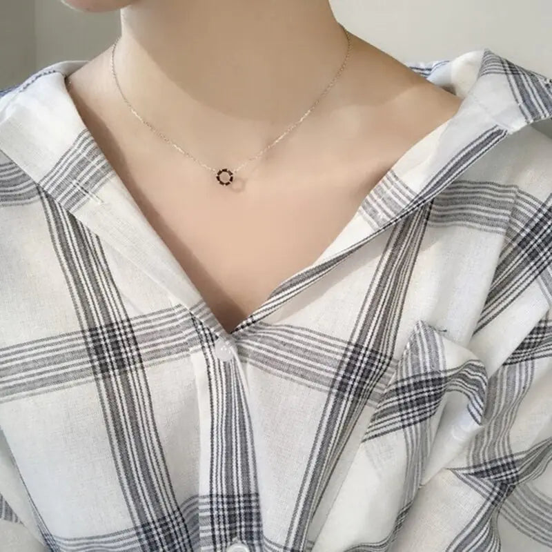 Mini Short Necklaces with Black Zirconia